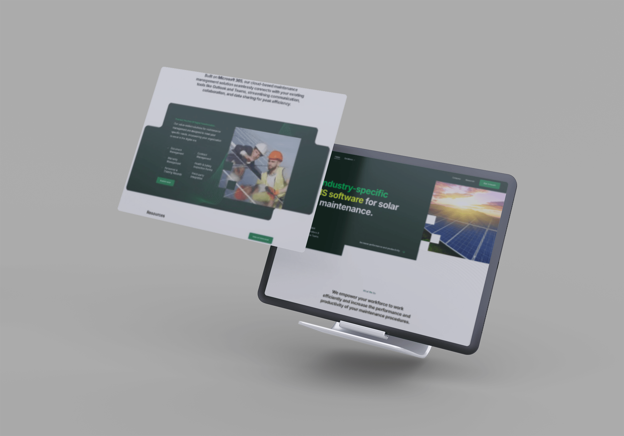 solar.wizsp.com - CMMS and Field Services Solutions for Solar Plants Mockup 01 - HERMIT - Bespoke Web Experiences