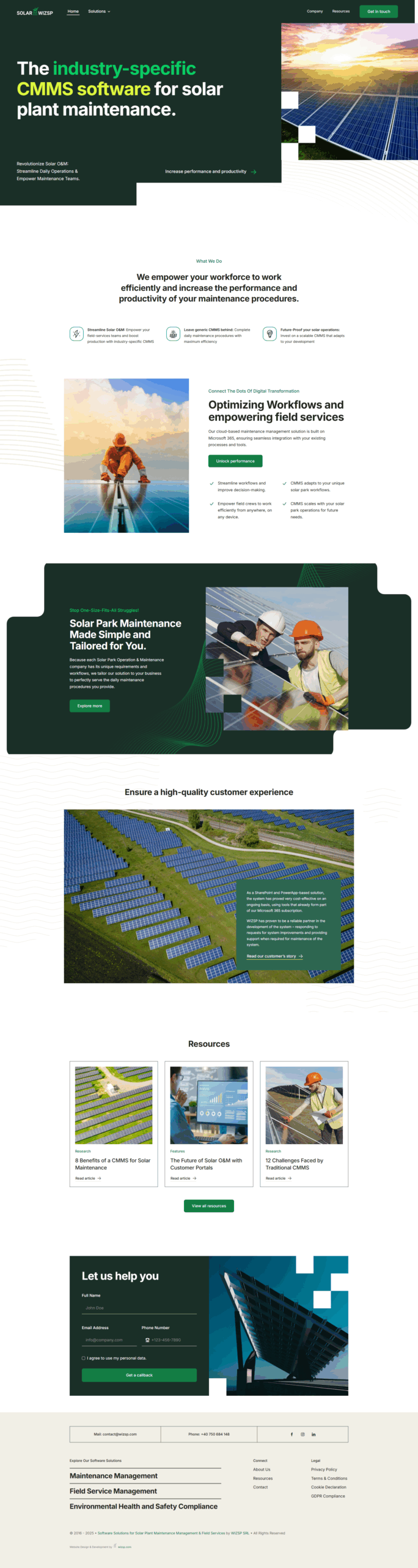 solar.wizsp.com - CMMS and Field Services Solutions for Solar Plants scaled - HERMIT - Bespoke Web Experiences