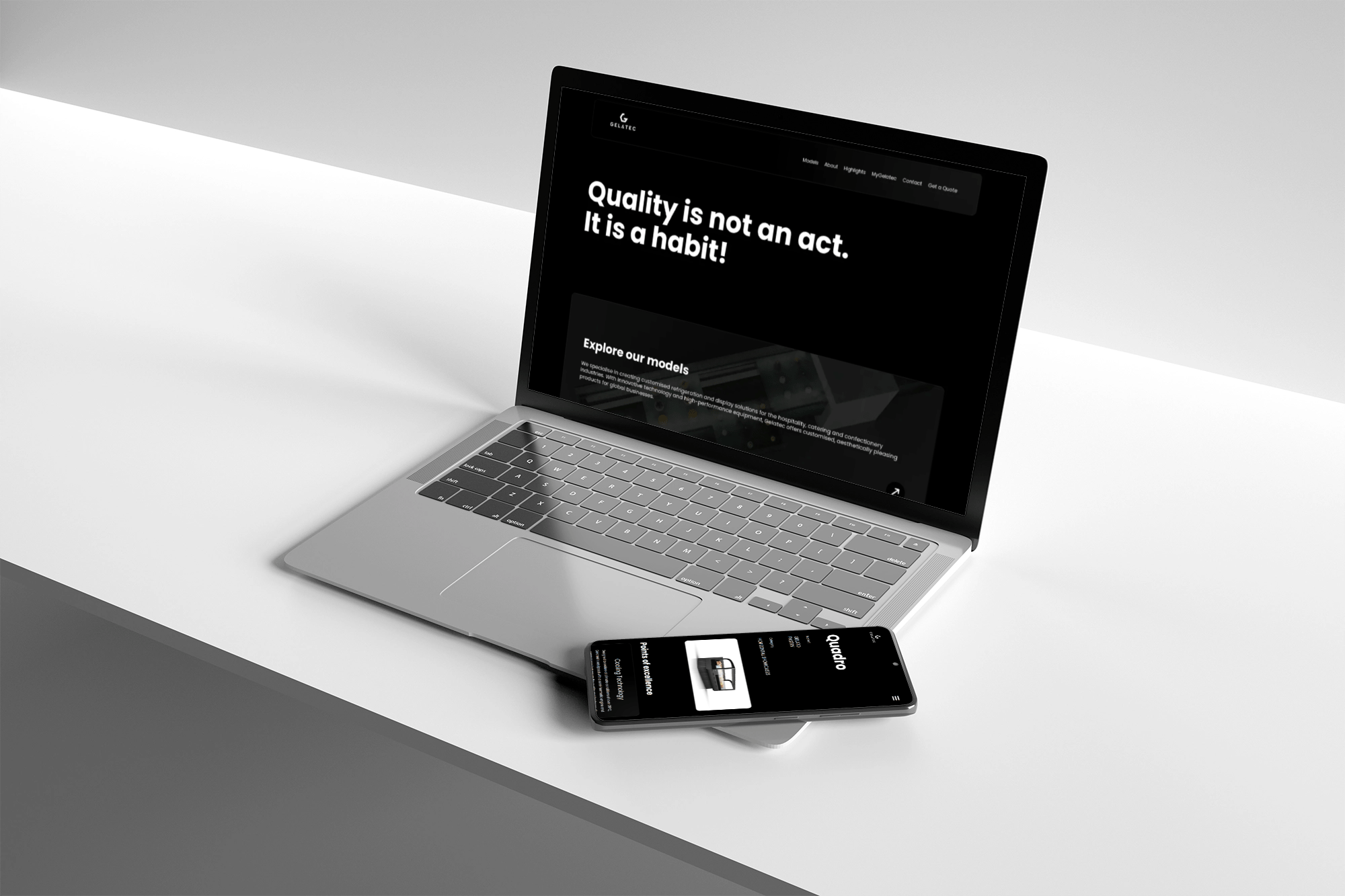 gelatec.gr - GELATEC Leading Innovation in Refrigeration Solutions Mockup 03 - HERMIT - Bespoke Web Experiences