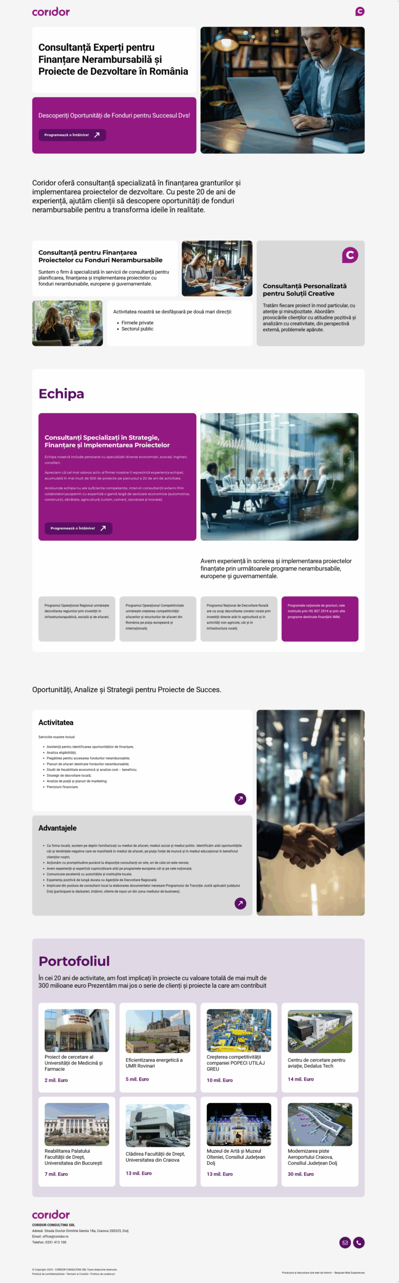 coridor.ro - CORIDOR Consultanta Fonduri Europene pentru Afacerea Ta scaled - HERMIT - Bespoke Web Experiences