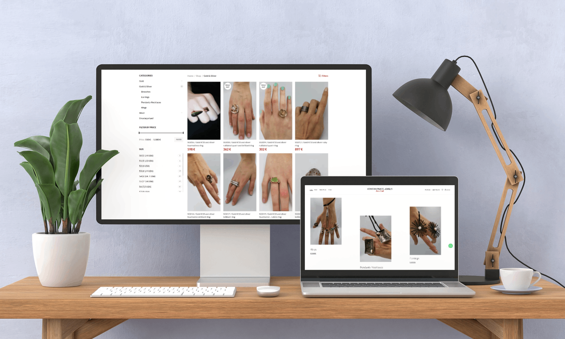 konstantinato.com - Konstantinato Desk with tech devices mock up - HERMIT - Bespoke Web Experiences