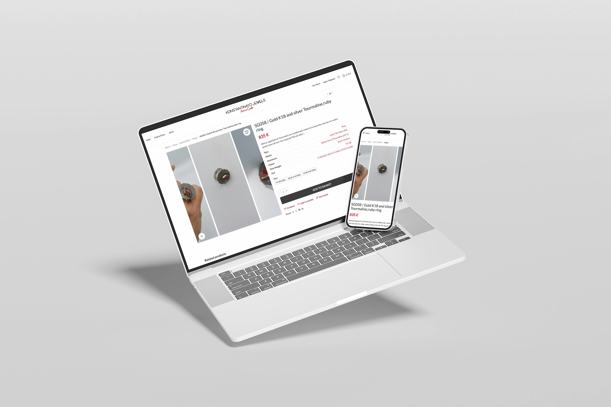 HERMIT designed and developed the official eCommerce site for Konstantinato, a handcrafted jewelry brand. The project included full UX/UI design, product storytelling, SEO integration, and mobile optimization to highlight the luxury and uniqueness of each piece.